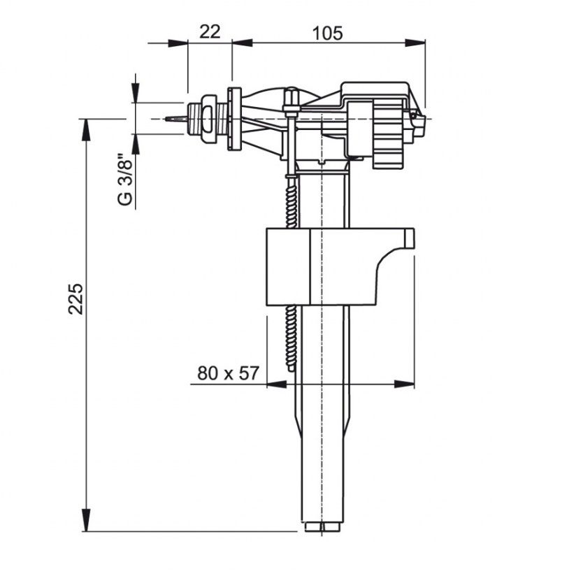 Mecanism Robinet Flotor Universal Bazin Aplicat 3/8 Alca Plast [A16M-3/8] -  26,70Lei : potcontrol.ro | Centrale Termice Buderus