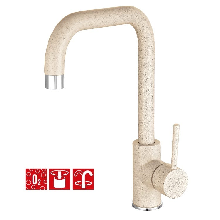 Baterie Bucatarie Ferro Freya Bej BFR42S design Granit