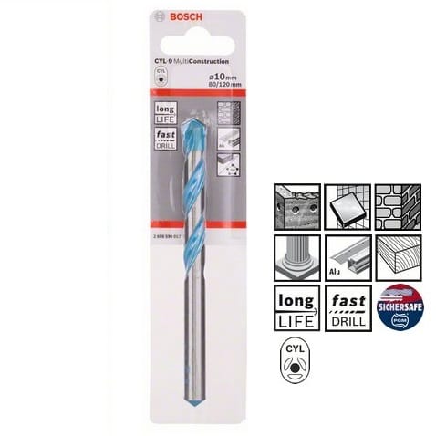 Burghiu Bosch CYL-9 Multifunctional 10x80x120mm Multi Construct Burghiu Bosch CYL-9 Multifunctional 10x80x120mm Multi Construct