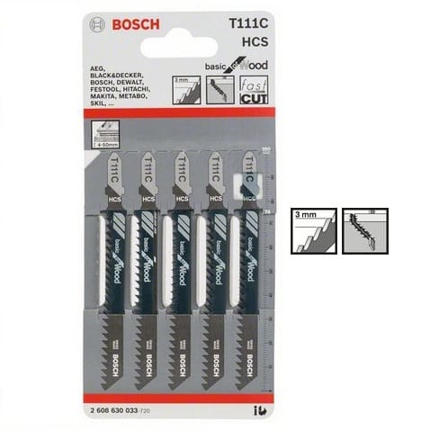 Acasă 15 Set 5 panze T111C Bosch Basic Lemn Ferastrau Vertical GST