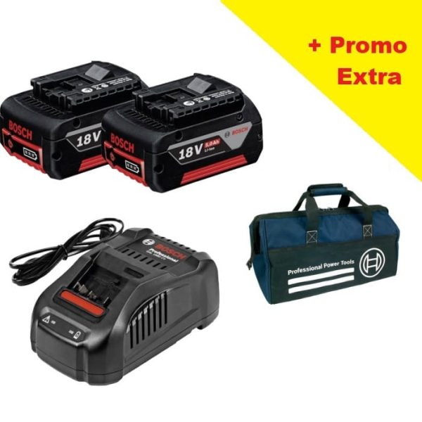 Bosch Kit Set Alimentare 2x18V 5,0Ah, Incarcator + Geanta Promo Bosch Kit Set Alimentare 2x18V 5,0Ah, Incarcator + Geanta Promo