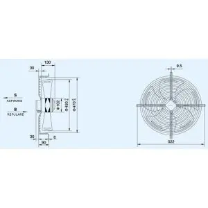 Ventilator Industrial Axial D450 YWF4E-450S - imagine 2