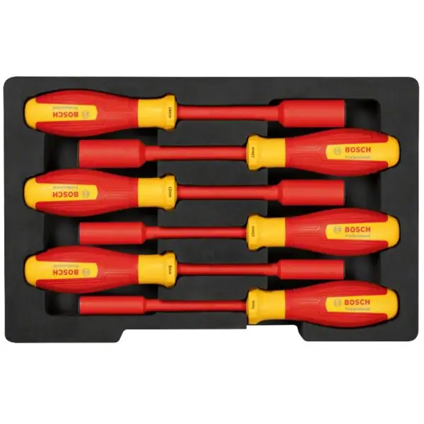 Set 6 tubulare 7/8/10/12/13/14mm VDE 1000V, Bosch Professional 1600A02NF3