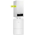 Centrala Buderus GB062 24H V2 + Boiler monovalent WU120 l Alb