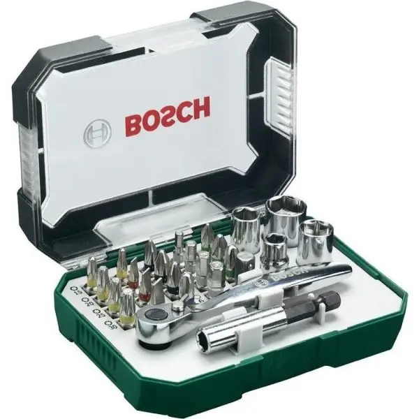 Set 26 accesorii Biti,4 chei tubulare,adaptor ,cheie clichet