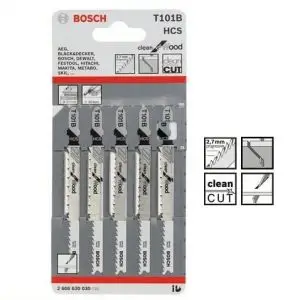 Set 5 panze T101B Bosch Clean Lemn Ferastrau Vertical GST