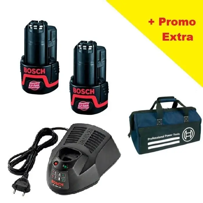 Bosch Kit Set Alimentare 2x12V 2,0Ah, Incarcator + Geanta Promo